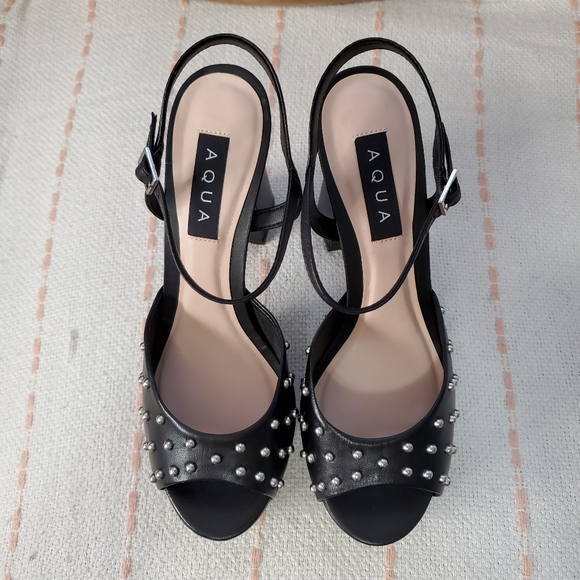 BNIB AQUA Cullen Platform Ankle Strap Studded Sandals - 7.5 - Picture 5 of 12